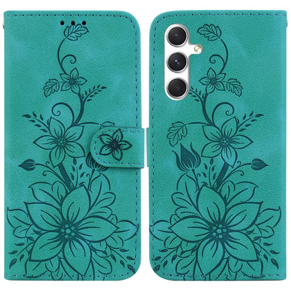 Lily Embossed Leather Phone Case, For Samsung Galaxy S25 FE 5G, For Samsung Galaxy S25 Edge 5G, For Samsung Galaxy S25 5G, For Samsung Galaxy S25+ 5G
