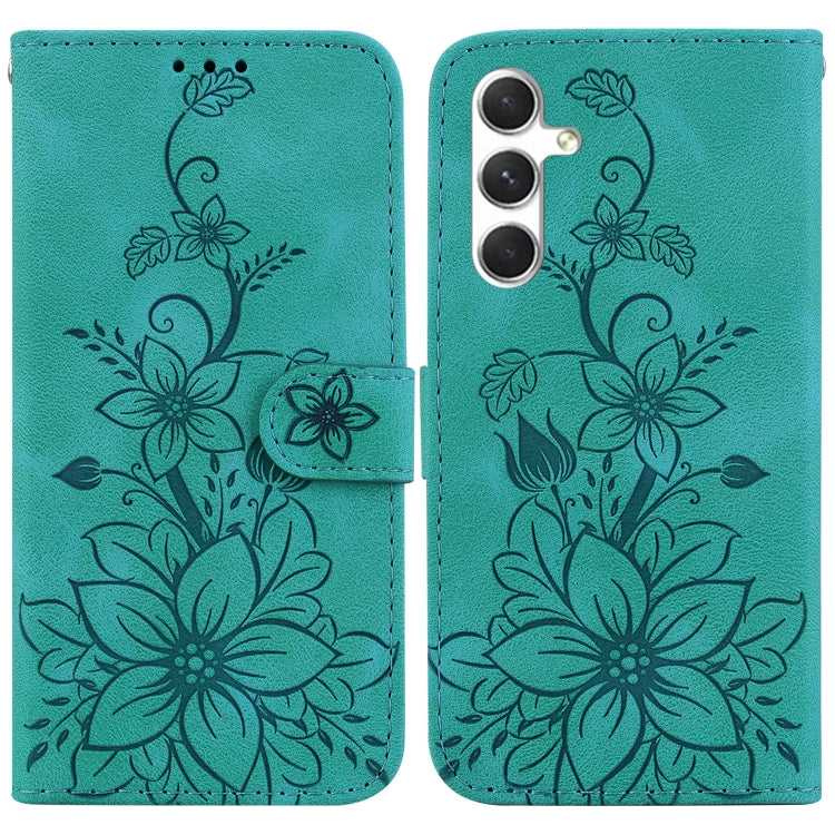 Lily Embossed Leather Phone Case, For Samsung Galaxy S26 5G, For Samsung Galaxy S25 FE 5G, For Samsung Galaxy S25 Edge 5G, For Samsung Galaxy S25 5G