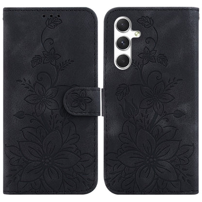 Lily Embossed Leather Phone Case, For Samsung Galaxy S25 FE 5G, For Samsung Galaxy S25 Edge 5G, For Samsung Galaxy S25 5G, For Samsung Galaxy S25+ 5G