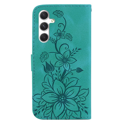 Lily Embossed Leather Phone Case, For Samsung Galaxy S25+ 5G, For Samsung Galaxy S25 Ultra 5G, For Samsung Galaxy S24 FE 5G
