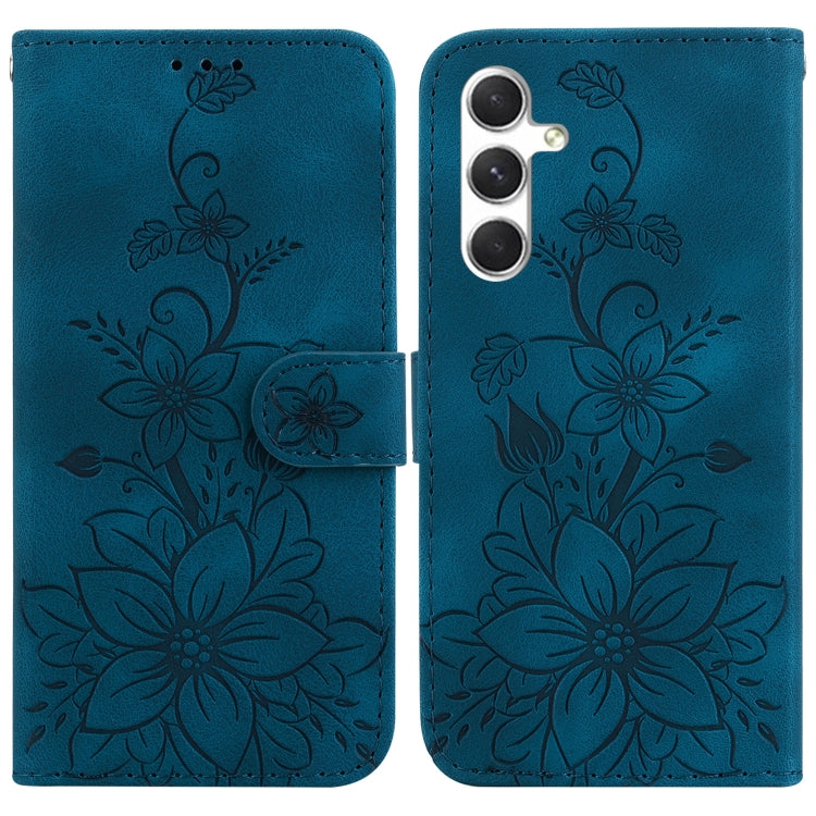 Lily Embossed Leather Phone Case, For Samsung Galaxy S25+ 5G, For Samsung Galaxy S25 Ultra 5G, For Samsung Galaxy S24 FE 5G