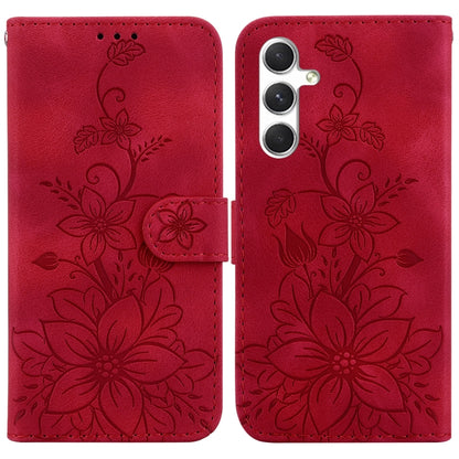Lily Embossed Leather Phone Case, For Samsung Galaxy S25 FE 5G, For Samsung Galaxy S25 Edge 5G, For Samsung Galaxy S25 5G, For Samsung Galaxy S25+ 5G