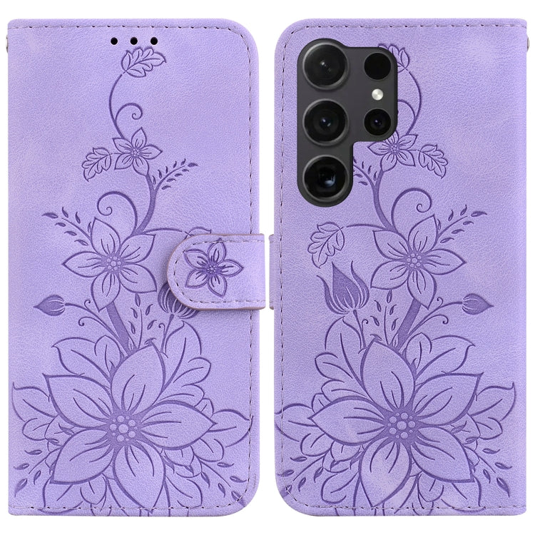 Lily Embossed Leather Phone Case, For Samsung Galaxy S25 Ultra 5G, For Samsung Galaxy S24 FE 5G