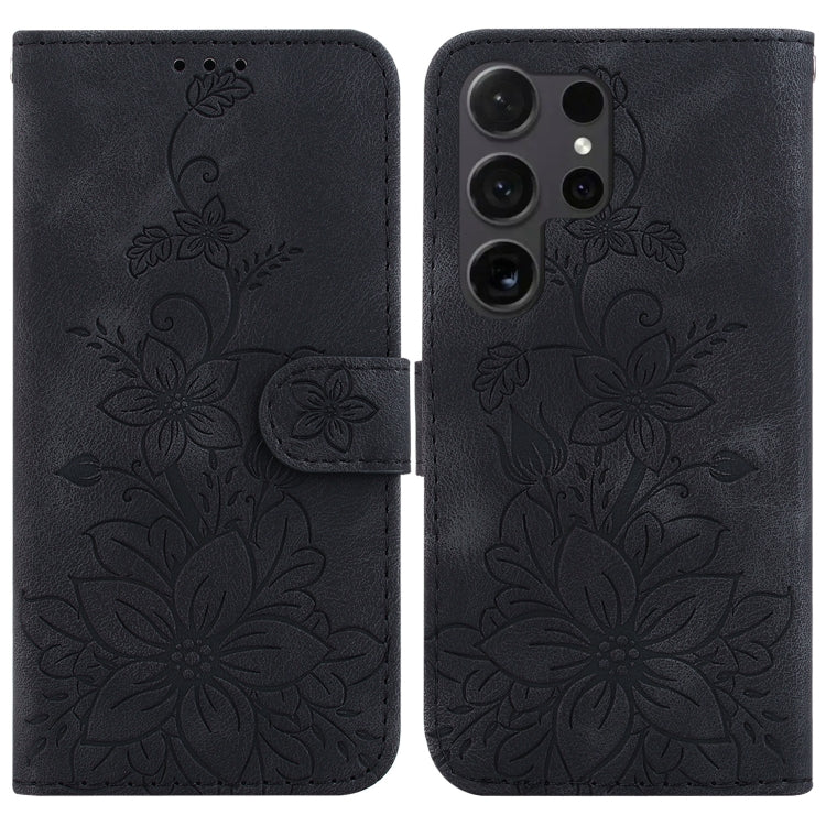 Lily Embossed Leather Phone Case, For Samsung Galaxy S25+ 5G, For Samsung Galaxy S25 Ultra 5G, For Samsung Galaxy S24 FE 5G