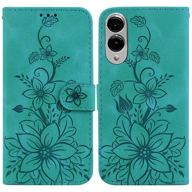 Lily Embossed Leather Phone Case, For Samsung Galaxy S26 5G, For Samsung Galaxy S25 FE 5G, For Samsung Galaxy S25 Edge 5G, For Samsung Galaxy S25 5G