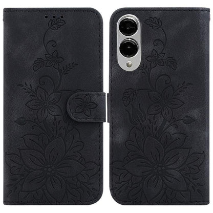 Lily Embossed Leather Phone Case, For Samsung Galaxy S25 FE 5G, For Samsung Galaxy S25 Edge 5G, For Samsung Galaxy S25 5G, For Samsung Galaxy S25+ 5G