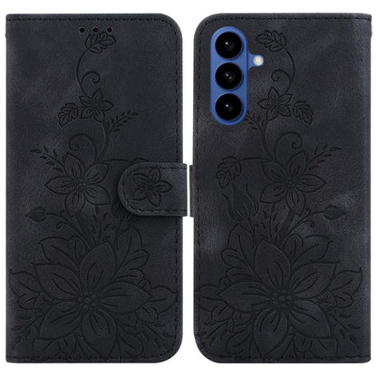Lily Embossed Leather Phone Case, For Samsung Galaxy S26 5G, For Samsung Galaxy S25 FE 5G, For Samsung Galaxy S25 Edge 5G, For Samsung Galaxy S25 5G