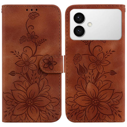 Lily Embossed Leather Phone Case, For Samsung Galaxy S26+ 5G, For Samsung Galaxy S26 Edge 5G, For Samsung Galaxy S26 Ultra 5G, For Samsung Galaxy S26 5G