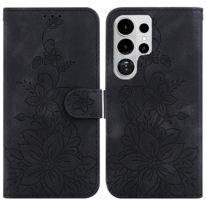 Lily Embossed Leather Phone Case, For Samsung Galaxy S26+ 5G, For Samsung Galaxy S26 Edge 5G, For Samsung Galaxy S26 Ultra 5G, For Samsung Galaxy S26 5G