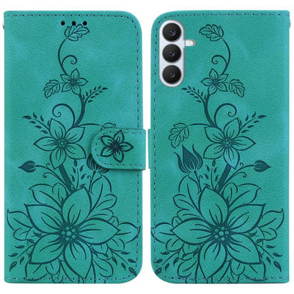 Lily Embossed Leather Phone Case, For Galaxy S26 FE 5G, For Samsung Galaxy S26+ 5G, For Samsung Galaxy S26 Edge 5G, For Samsung Galaxy S26 Ultra 5G