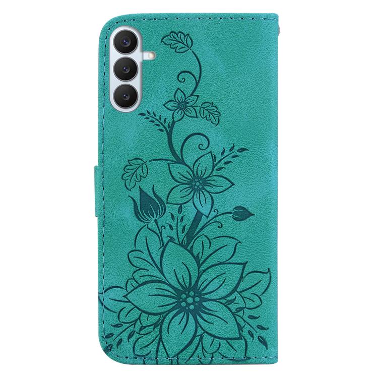 Lily Embossed Leather Phone Case, For Samsung Galaxy S26+ 5G, For Samsung Galaxy S26 Edge 5G, For Samsung Galaxy S26 Ultra 5G, For Samsung Galaxy S26 5G