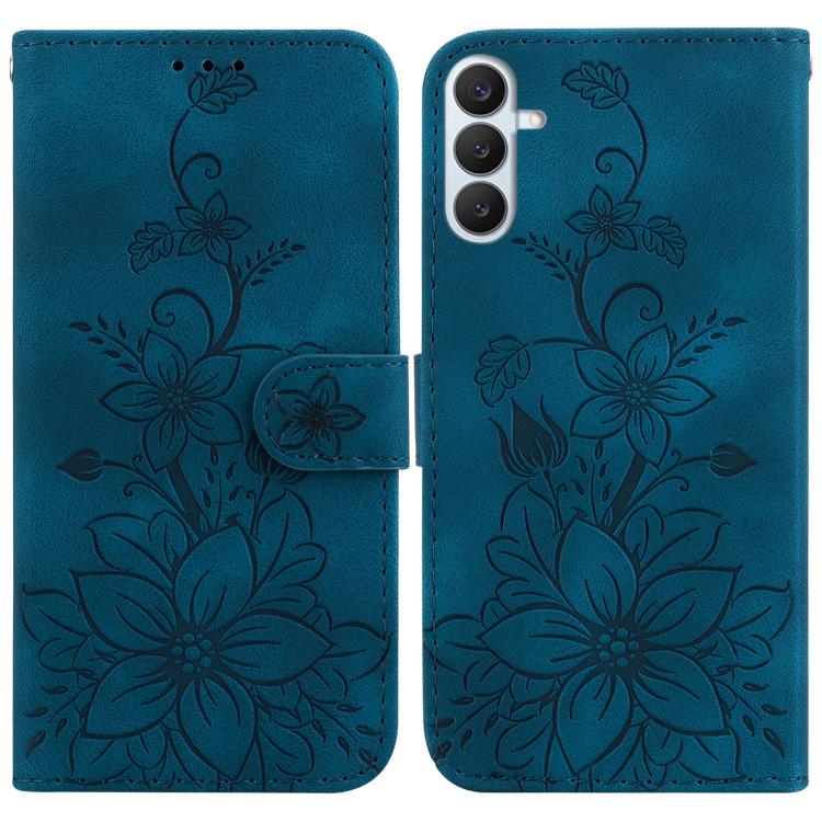 Lily Embossed Leather Phone Case, For Samsung Galaxy S26+ 5G, For Samsung Galaxy S26 Edge 5G, For Samsung Galaxy S26 Ultra 5G, For Samsung Galaxy S26 5G