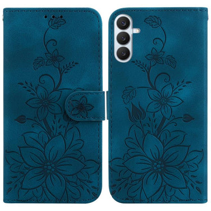 Lily Embossed Leather Phone Case, For Galaxy S26 FE 5G, For Samsung Galaxy S26+ 5G, For Samsung Galaxy S26 Edge 5G, For Samsung Galaxy S26 Ultra 5G