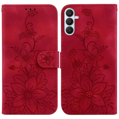 Lily Embossed Leather Phone Case, For Samsung Galaxy S26+ 5G, For Samsung Galaxy S26 Edge 5G, For Samsung Galaxy S26 Ultra 5G, For Samsung Galaxy S26 5G