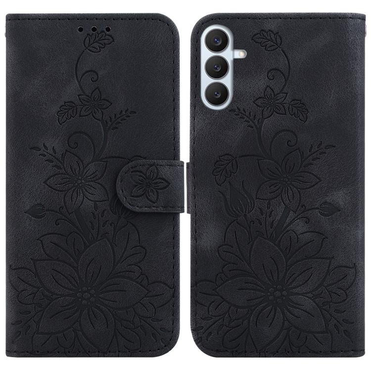 Lily Embossed Leather Phone Case, For Galaxy S26 FE 5G, For Samsung Galaxy S26+ 5G, For Samsung Galaxy S26 Edge 5G, For Samsung Galaxy S26 Ultra 5G