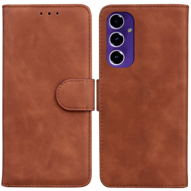 Skin Feel Pure Color Flip Leather Phone Case, For Samsung Galaxy S24 FE 5G