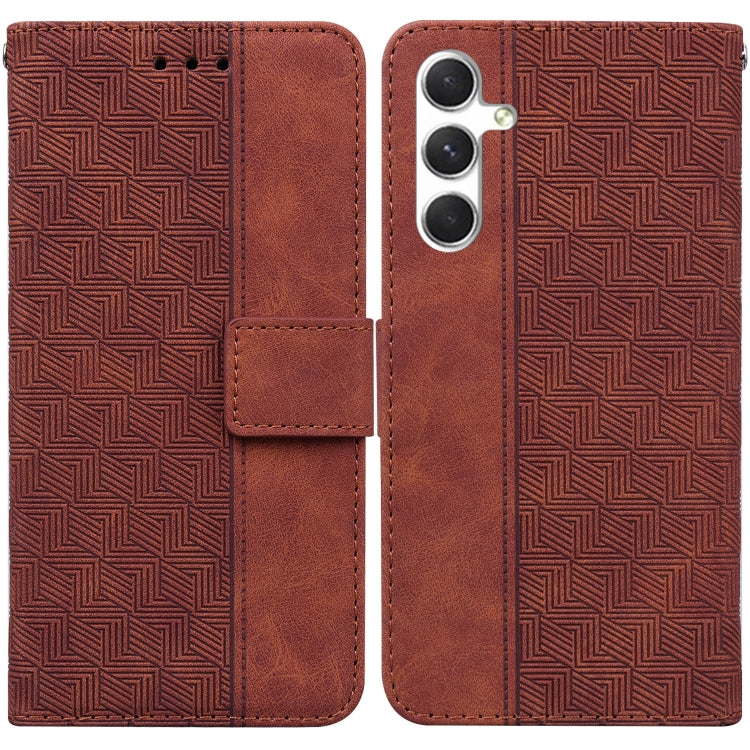 Geometric Embossed Leather Phone Case, For Samsung Galaxy S25 FE 5G, For Samsung Galaxy S25 Edge 5G, For Samsung Galaxy S25 5G, For Samsung Galaxy S25+ 5G