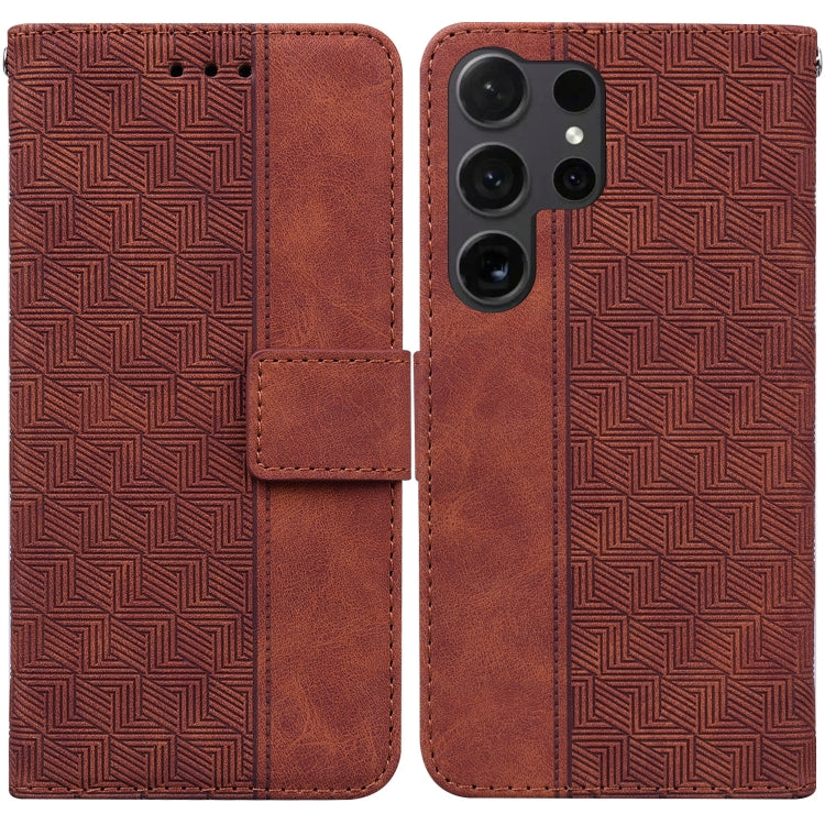 Geometric Embossed Leather Phone Case, For Samsung Galaxy S25 Ultra 5G, For Samsung Galaxy S24 FE 5G