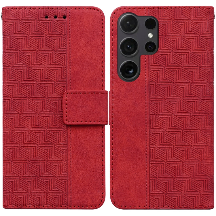 Geometric Embossed Leather Phone Case, For Samsung Galaxy S25 Ultra 5G, For Samsung Galaxy S24 FE 5G