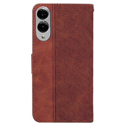 Geometric Embossed Leather Phone Case, For Samsung Galaxy S25 Edge 5G, For Samsung Galaxy S25 5G, For Samsung Galaxy S25+ 5G, For Samsung Galaxy S25 Ultra 5G