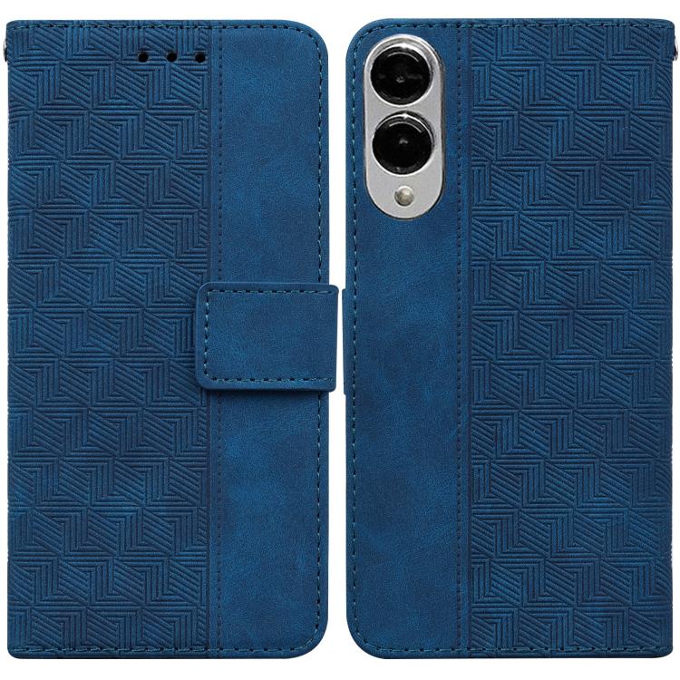Geometric Embossed Leather Phone Case, For Samsung Galaxy S25 FE 5G, For Samsung Galaxy S25 Edge 5G, For Samsung Galaxy S25 5G, For Samsung Galaxy S25+ 5G