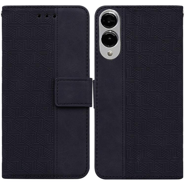 Geometric Embossed Leather Phone Case, For Samsung Galaxy S25 FE 5G, For Samsung Galaxy S25 Edge 5G, For Samsung Galaxy S25 5G, For Samsung Galaxy S25+ 5G