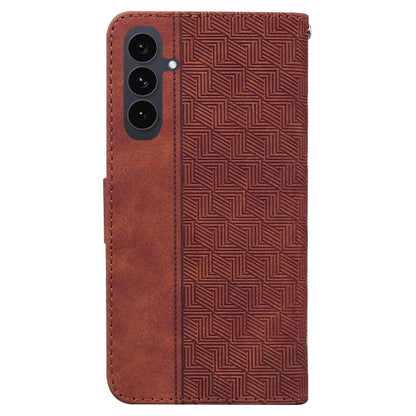 Geometric Embossed Leather Phone Case, For Samsung Galaxy S25 FE 5G, For Samsung Galaxy S25 Edge 5G, For Samsung Galaxy S25 5G, For Samsung Galaxy S25+ 5G