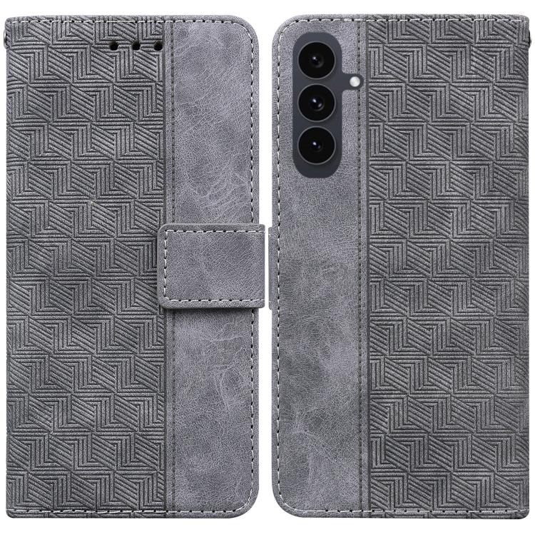Geometric Embossed Leather Phone Case, For Samsung Galaxy S25 FE 5G, For Samsung Galaxy S25 Edge 5G, For Samsung Galaxy S25 5G, For Samsung Galaxy S25+ 5G