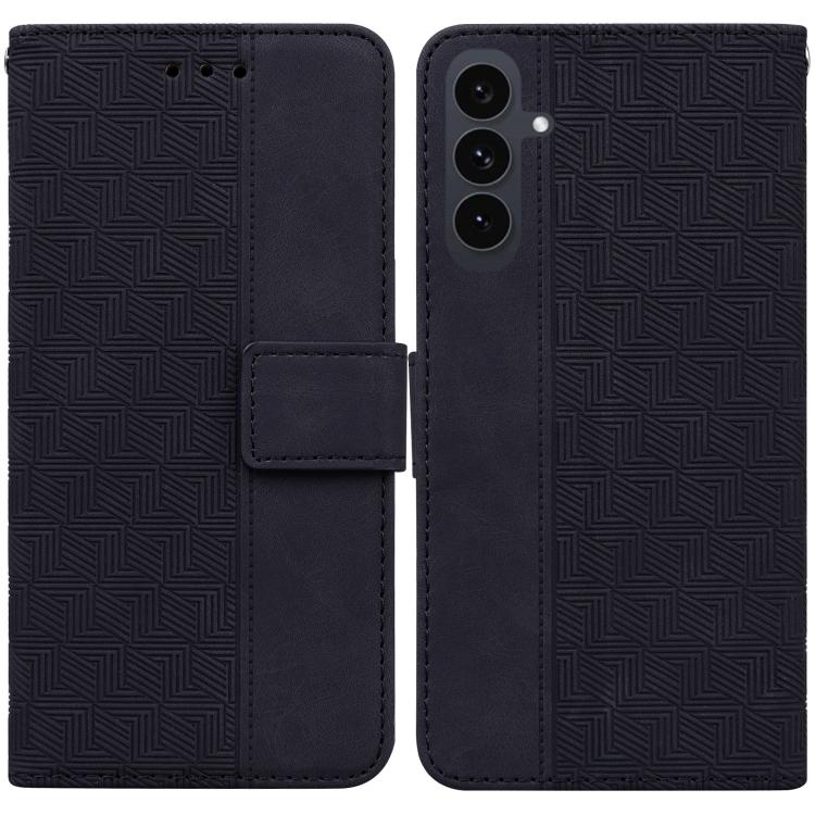 Geometric Embossed Leather Phone Case, For Samsung Galaxy S25 FE 5G, For Samsung Galaxy S25 Edge 5G, For Samsung Galaxy S25 5G, For Samsung Galaxy S25+ 5G