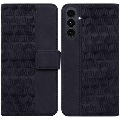 Geometric Embossed Leather Phone Case, For Samsung Galaxy S25 FE 5G, For Samsung Galaxy S25 Edge 5G, For Samsung Galaxy S25 5G, For Samsung Galaxy S25+ 5G
