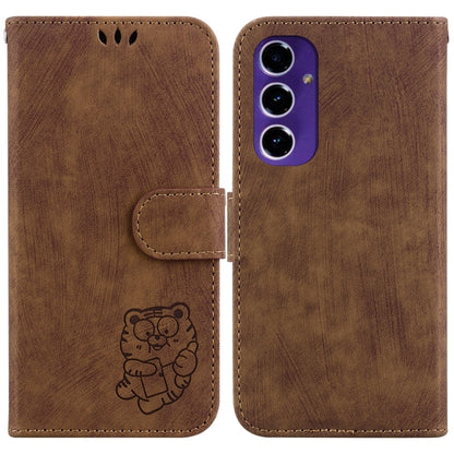 Little Tiger Embossed Leather Phone Case, For Samsung Galaxy S24 FE 5G