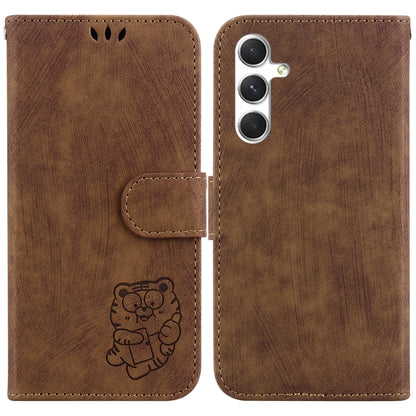 Little Tiger Embossed Leather Phone Case, For Samsung Galaxy S25 FE 5G, For Samsung Galaxy S25 Edge 5G, For Samsung Galaxy S25 5G, For Samsung Galaxy S25+ 5G