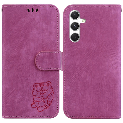 Little Tiger Embossed Leather Phone Case, For Samsung Galaxy S25 FE 5G, For Samsung Galaxy S25 Edge 5G, For Samsung Galaxy S25 5G, For Samsung Galaxy S25+ 5G