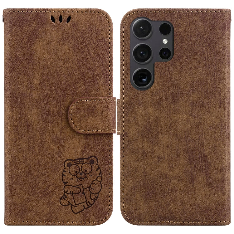 Little Tiger Embossed Leather Phone Case, For Samsung Galaxy S25 Ultra 5G, For Samsung Galaxy S24 FE 5G