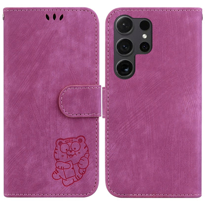 Little Tiger Embossed Leather Phone Case, For Samsung Galaxy S25 Ultra 5G, For Samsung Galaxy S24 FE 5G