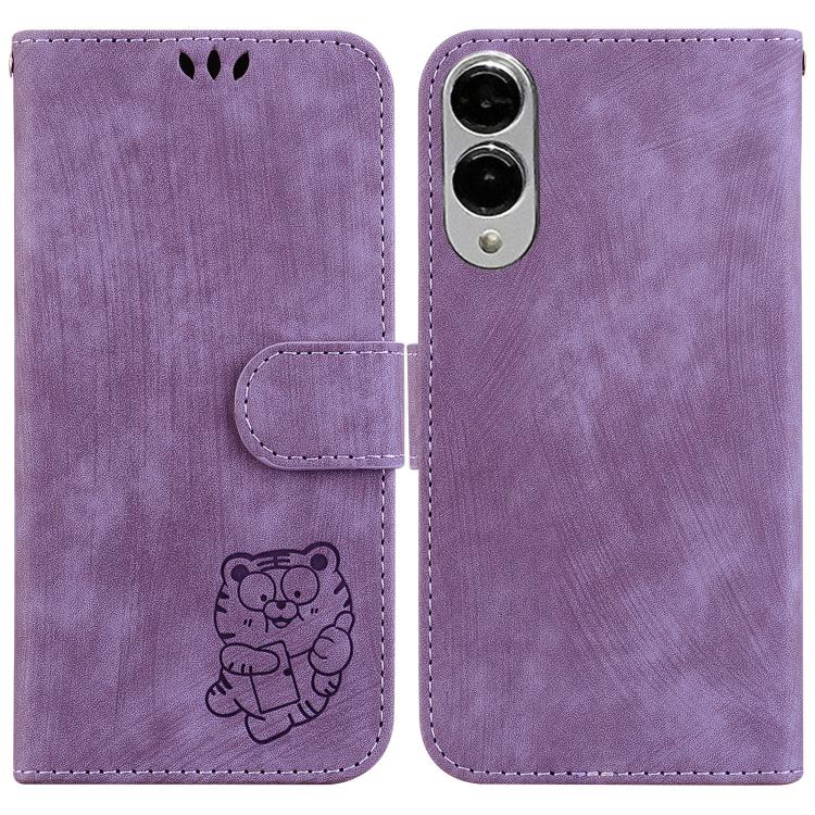 Little Tiger Embossed Leather Phone Case, For Samsung Galaxy S25 FE 5G, For Samsung Galaxy S25 Edge 5G, For Samsung Galaxy S25 5G, For Samsung Galaxy S25+ 5G