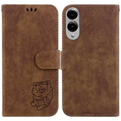 Little Tiger Embossed Leather Phone Case, For Samsung Galaxy S25 Edge 5G, For Samsung Galaxy S25 5G, For Samsung Galaxy S25+ 5G, For Samsung Galaxy S25 Ultra 5G