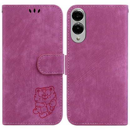 Little Tiger Embossed Leather Phone Case, For Samsung Galaxy S25 FE 5G, For Samsung Galaxy S25 Edge 5G, For Samsung Galaxy S25 5G, For Samsung Galaxy S25+ 5G
