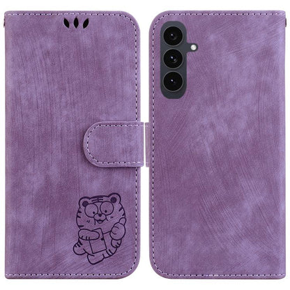 Little Tiger Embossed Leather Phone Case, For Samsung Galaxy S25 FE 5G, For Samsung Galaxy S25 Edge 5G, For Samsung Galaxy S25 5G, For Samsung Galaxy S25+ 5G