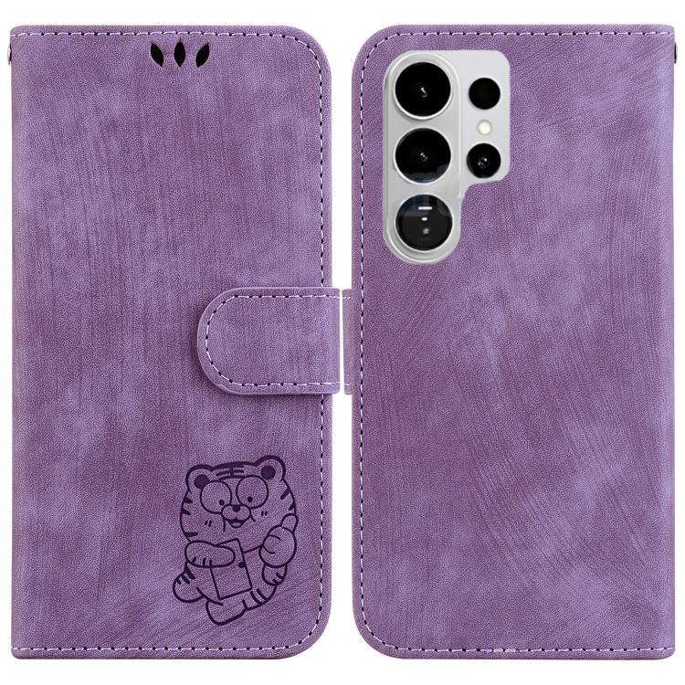 Little Tiger Embossed Leather Phone Case, For Samsung Galaxy S26+ 5G, For Samsung Galaxy S26 Edge 5G, For Samsung Galaxy S26 Ultra 5G, For Samsung Galaxy S26 5G