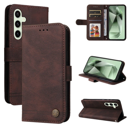 Skin Feel Life Tree Metal Button Leather Phone Case, For Samsung Galaxy S25 Ultra 5G, For Samsung Galaxy S24 FE 5G