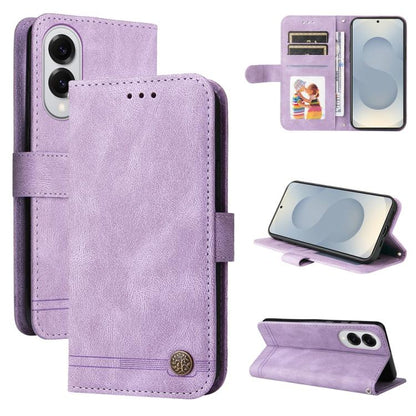 Skin Feel Life Tree Metal Button Leather Phone Case, For Samsung Galaxy S26 5G, For Samsung Galaxy S25 Edge 5G, For Samsung Galaxy S25 5G, For Samsung Galaxy S25+ 5G