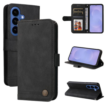 Skin Feel Life Tree Metal Button Leather Phone Case, For Samsung Galaxy S26+ 5G, For Samsung Galaxy S26 Edge 5G, For Samsung Galaxy S26 Ultra 5G, For Samsung Galaxy S26 5G