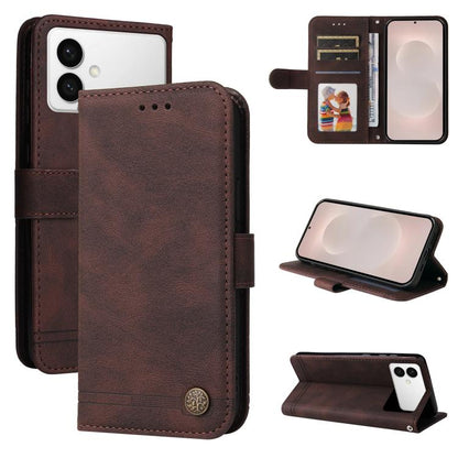 Skin Feel Life Tree Metal Button Leather Phone Case, For Samsung Galaxy S26+ 5G, For Samsung Galaxy S26 Edge 5G, For Samsung Galaxy S26 Ultra 5G, For Samsung Galaxy S26 5G