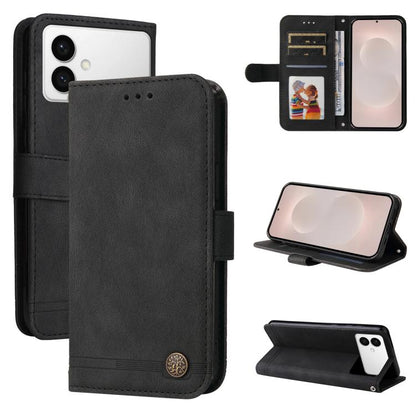 Skin Feel Life Tree Metal Button Leather Phone Case, For Samsung Galaxy S26+ 5G, For Samsung Galaxy S26 Edge 5G, For Samsung Galaxy S26 Ultra 5G, For Samsung Galaxy S26 5G