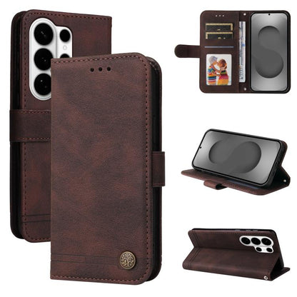 Skin Feel Life Tree Metal Button Leather Phone Case, For Samsung Galaxy S26+ 5G, For Samsung Galaxy S26 Edge 5G, For Samsung Galaxy S26 Ultra 5G, For Samsung Galaxy S26 5G