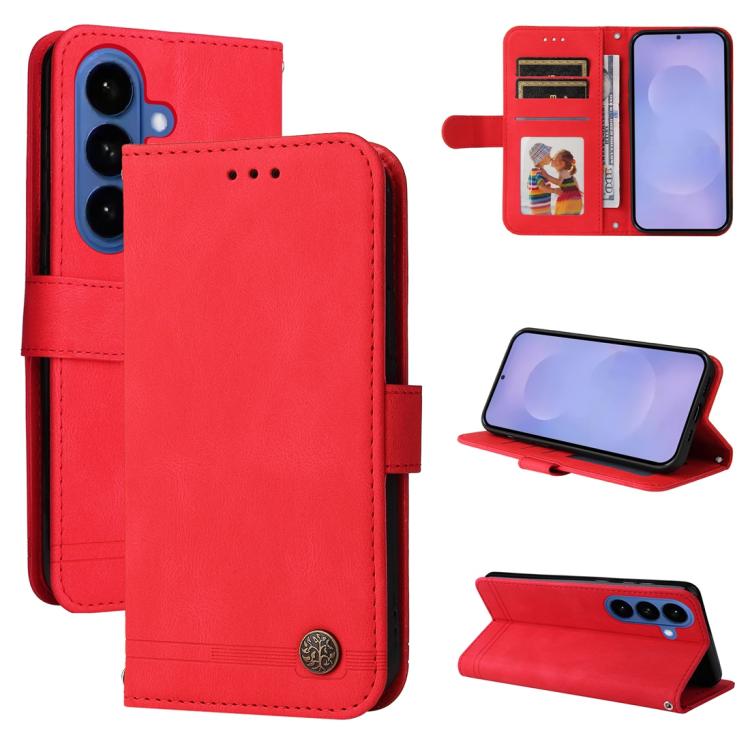 Skin Feel Life Tree Metal Button Leather Phone Case, For Samsung Galaxy S26+ 5G, For Samsung Galaxy S26 Edge 5G, For Samsung Galaxy S26 Ultra 5G, For Samsung Galaxy S26 5G