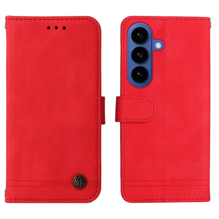 Skin Feel Life Tree Metal Button Leather Phone Case, For Samsung Galaxy S26+ 5G, For Samsung Galaxy S26 Edge 5G, For Samsung Galaxy S26 Ultra 5G, For Samsung Galaxy S26 5G