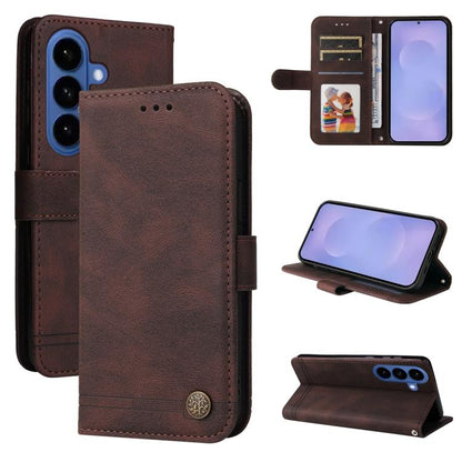 Skin Feel Life Tree Metal Button Leather Phone Case, For Samsung Galaxy S26+ 5G, For Samsung Galaxy S26 Edge 5G, For Samsung Galaxy S26 Ultra 5G, For Samsung Galaxy S26 5G