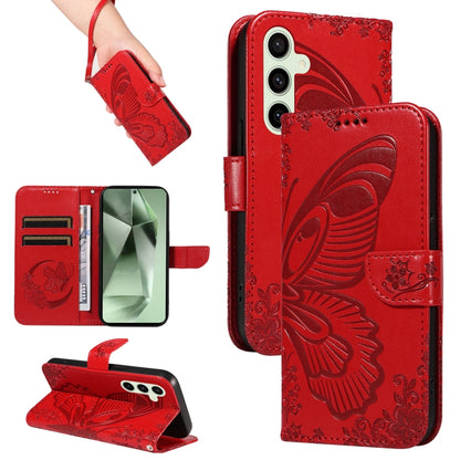 Swallowtail Butterfly Embossed Leather Phone Case, For Samsung Galaxy S24 FE 5G